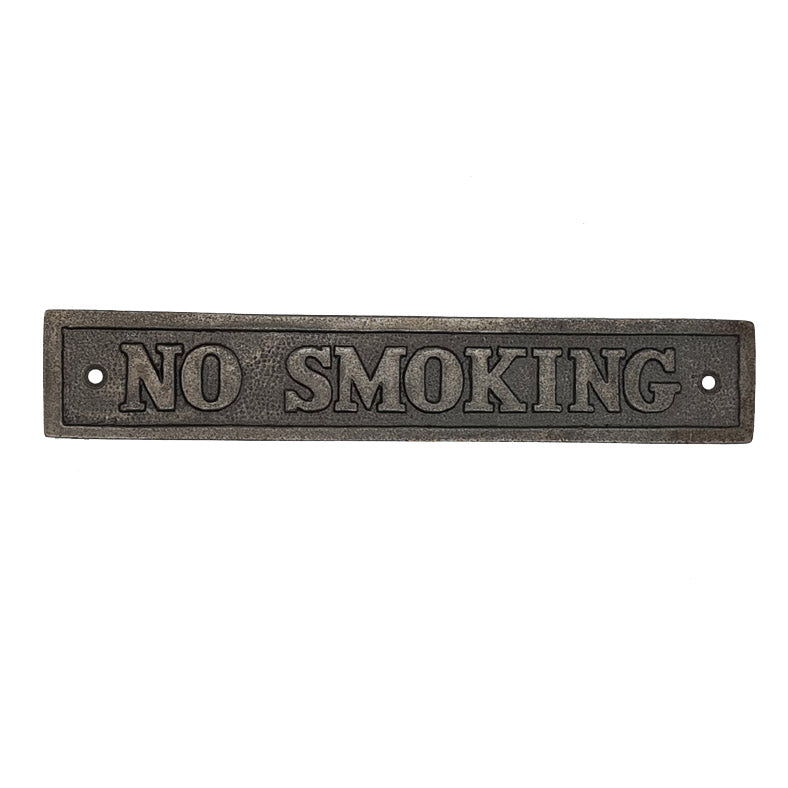 Door Sign Plaque Antique Style Cast Iron NO SMOKING