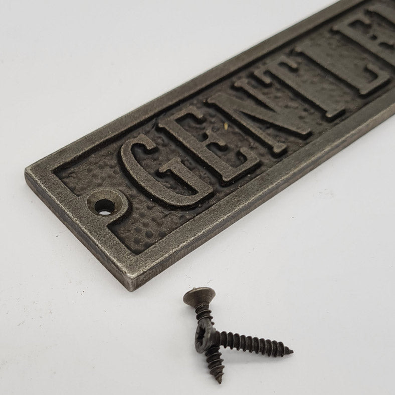 Door Sign Plaque Antique Style Cast Iron GENTLEMEN