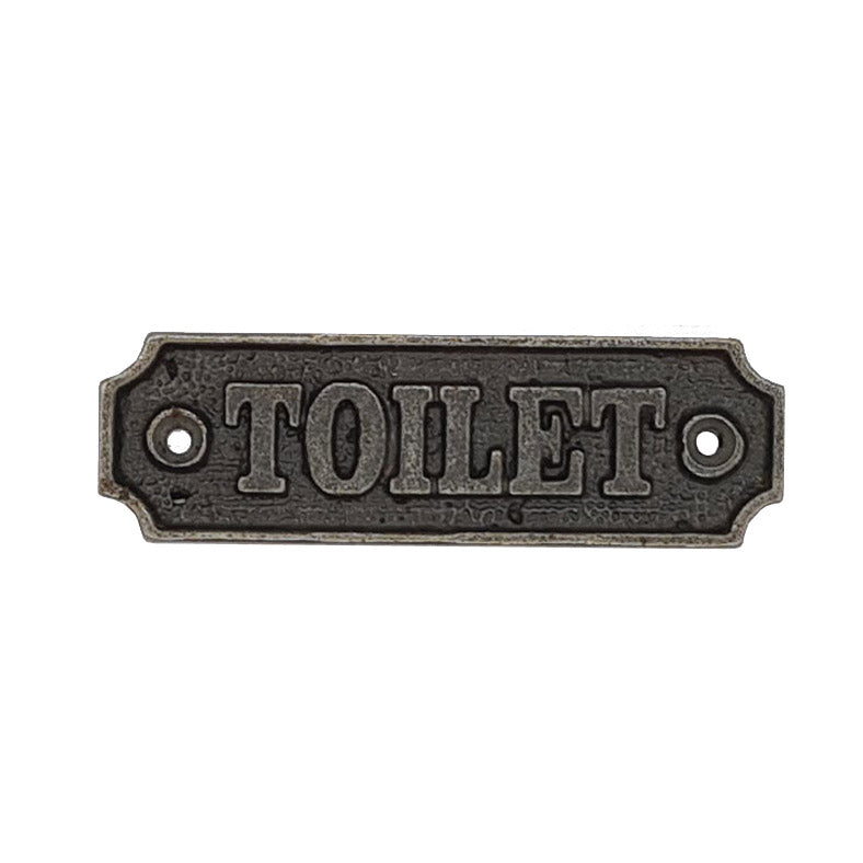Door Sign Plaque Antique Style Cast Iron TOILET