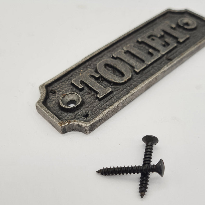 Door Sign Plaque Antique Style Cast Iron TOILET