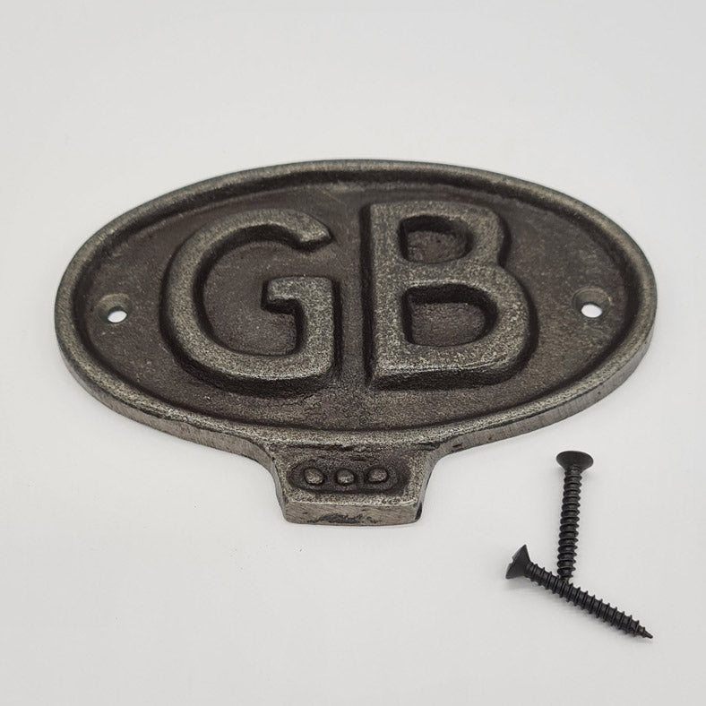 Door Sign Plaque Antique Style Cast Iron GB
