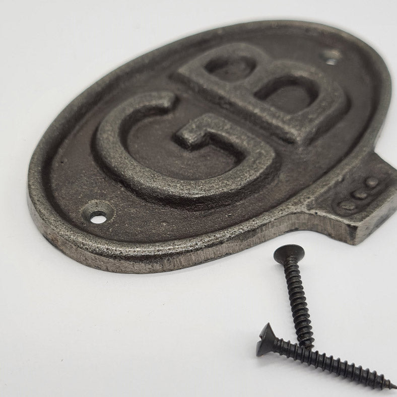 Door Sign Plaque Antique Style Cast Iron GB