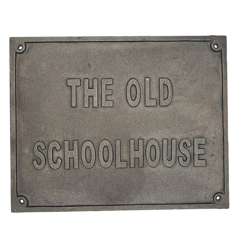 Door Sign Plaque Antique Style Cast Iron THE OLD SCHOOLHOUSE