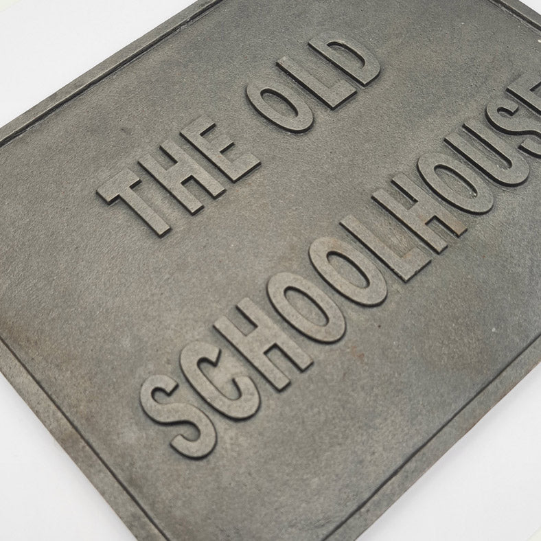 Door Sign Plaque Antique Style Cast Iron THE OLD SCHOOLHOUSE