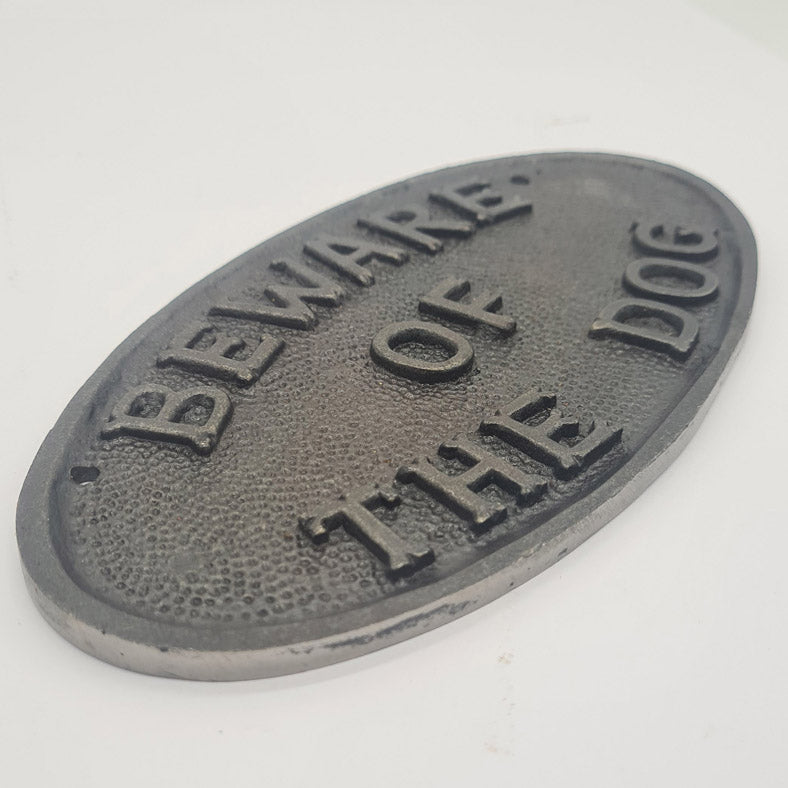 Door Sign Plaque Antique Style Cast Iron BEWARE OF THE DOG