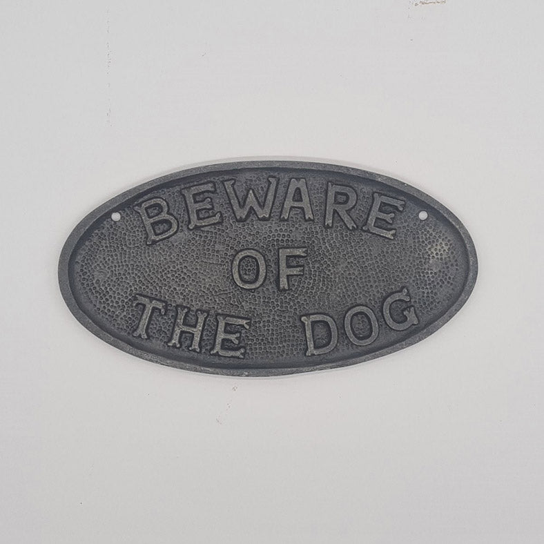 Door Sign Plaque Antique Style Cast Iron BEWARE OF THE DOG