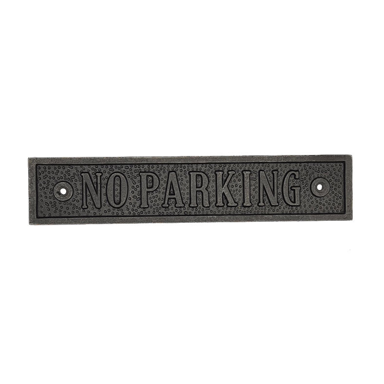 Door Sign Plaque Antique Style Cast Iron NO PARKING