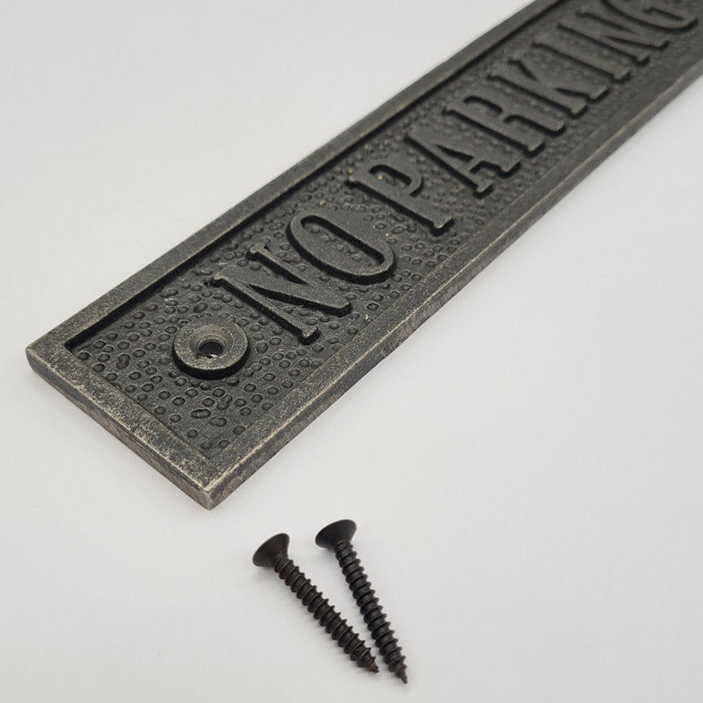 Door Sign Plaque Antique Style Cast Iron NO PARKING