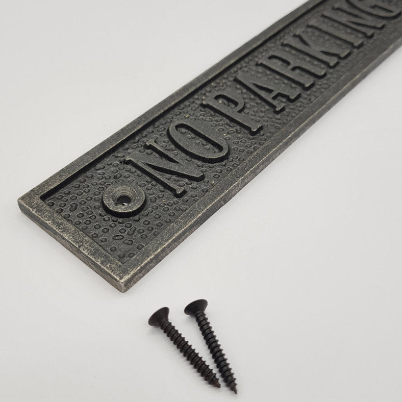 Door Sign Plaque Antique Style Cast Iron NO PARKING