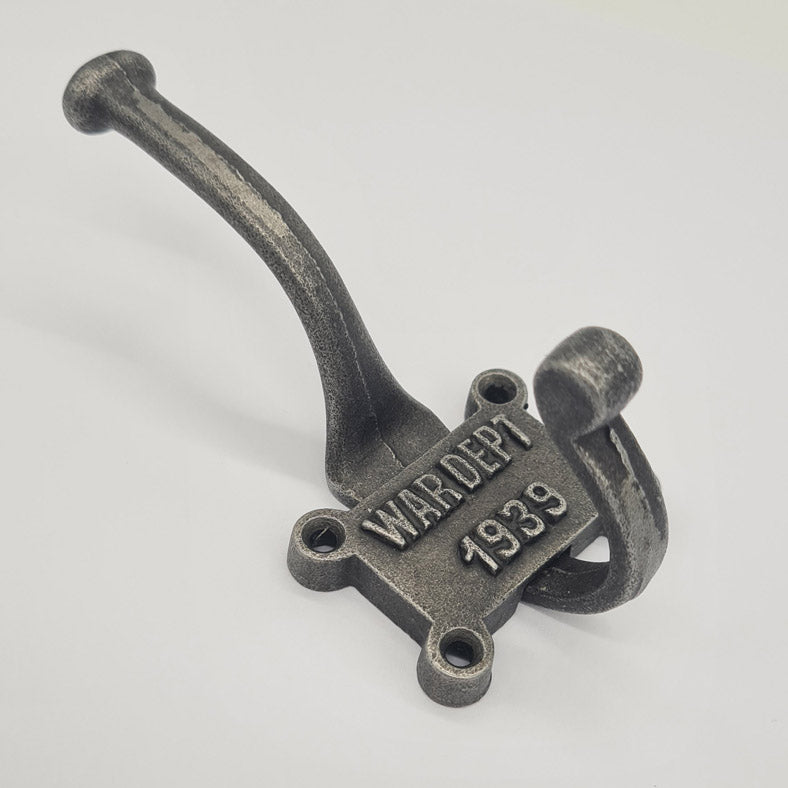 Antique Style Cast Iron Coat Hook WAR DEPT 1939