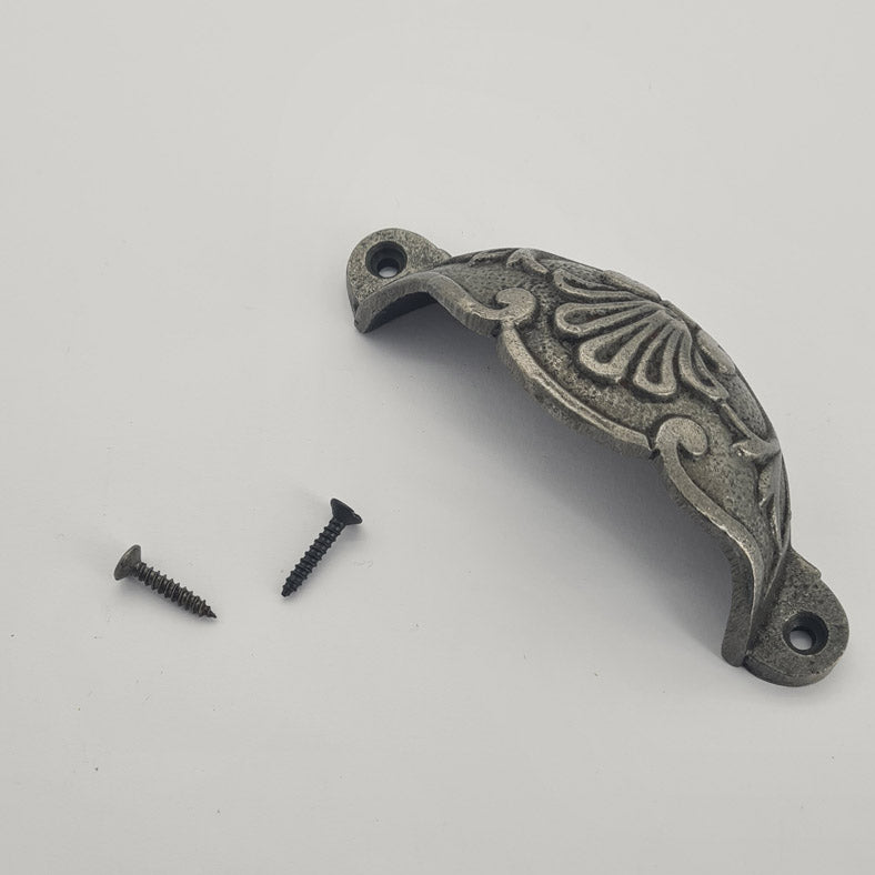 ADELPHI Fancy Swirl Antique Iron Cup Pull Handle 114mm