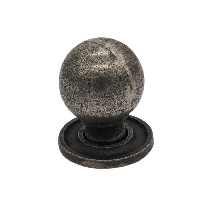 Ball Knob and Plate Cast Antique Iron 32mm