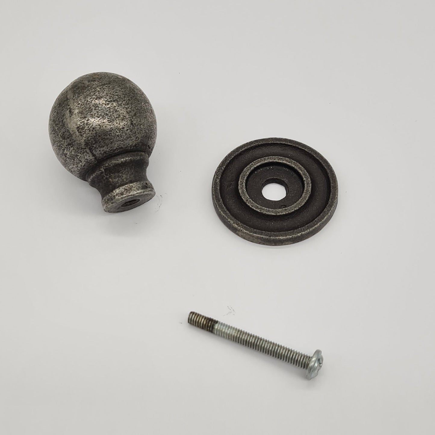 Ball Knob and Plate Cast Antique Iron 32mm