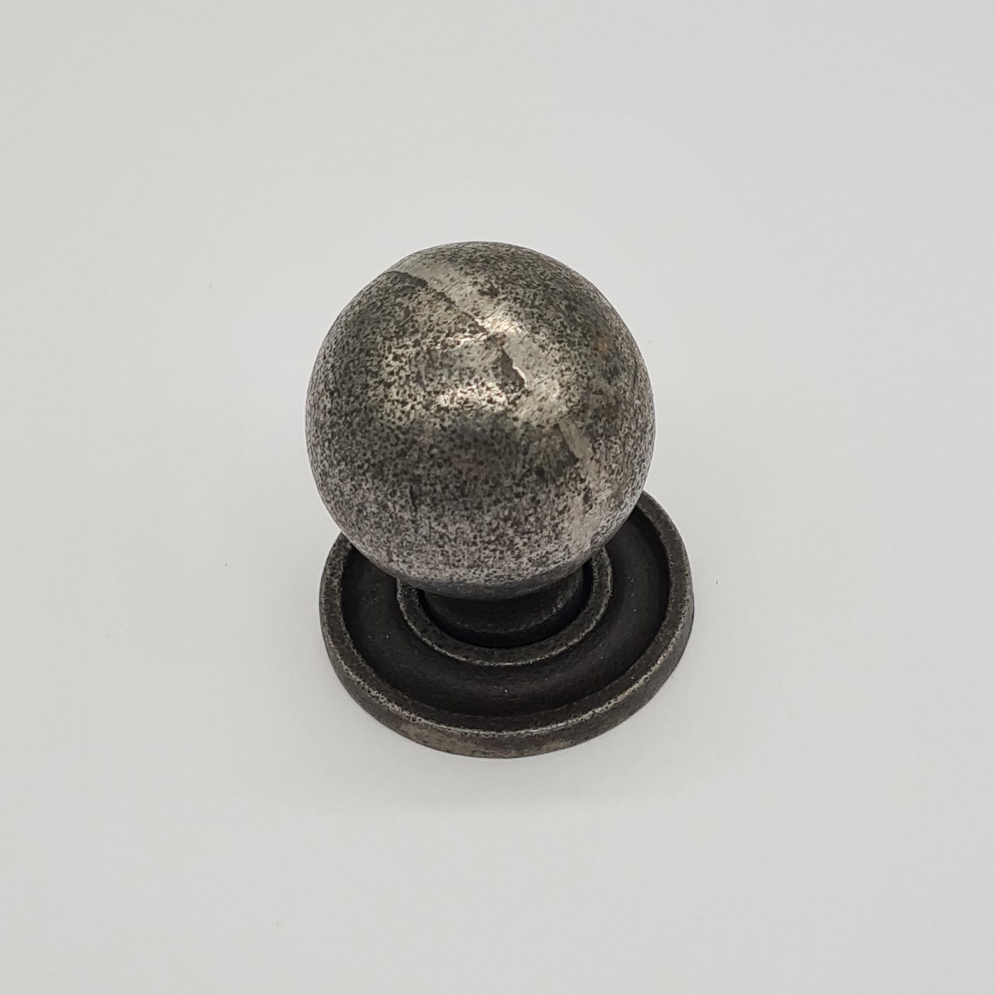 Ball Knob and Plate Cast Antique Iron 32mm