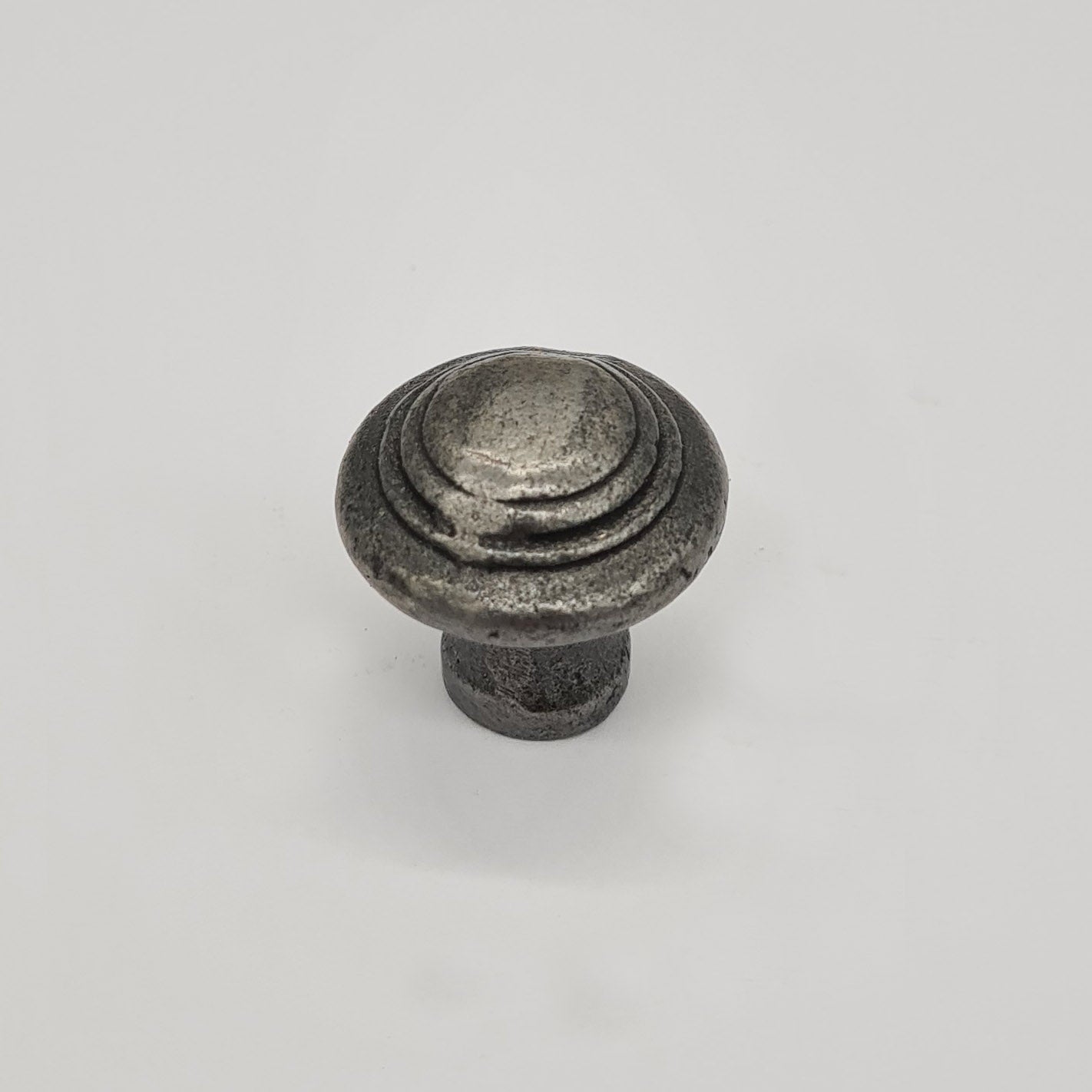 Domed Knob with Circular Rings Antique Iron 25mm