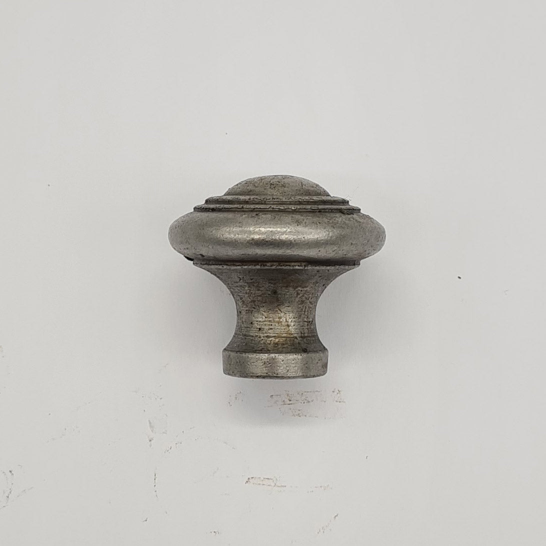 Domed Knob with Circular Rings Antique Iron 32mm