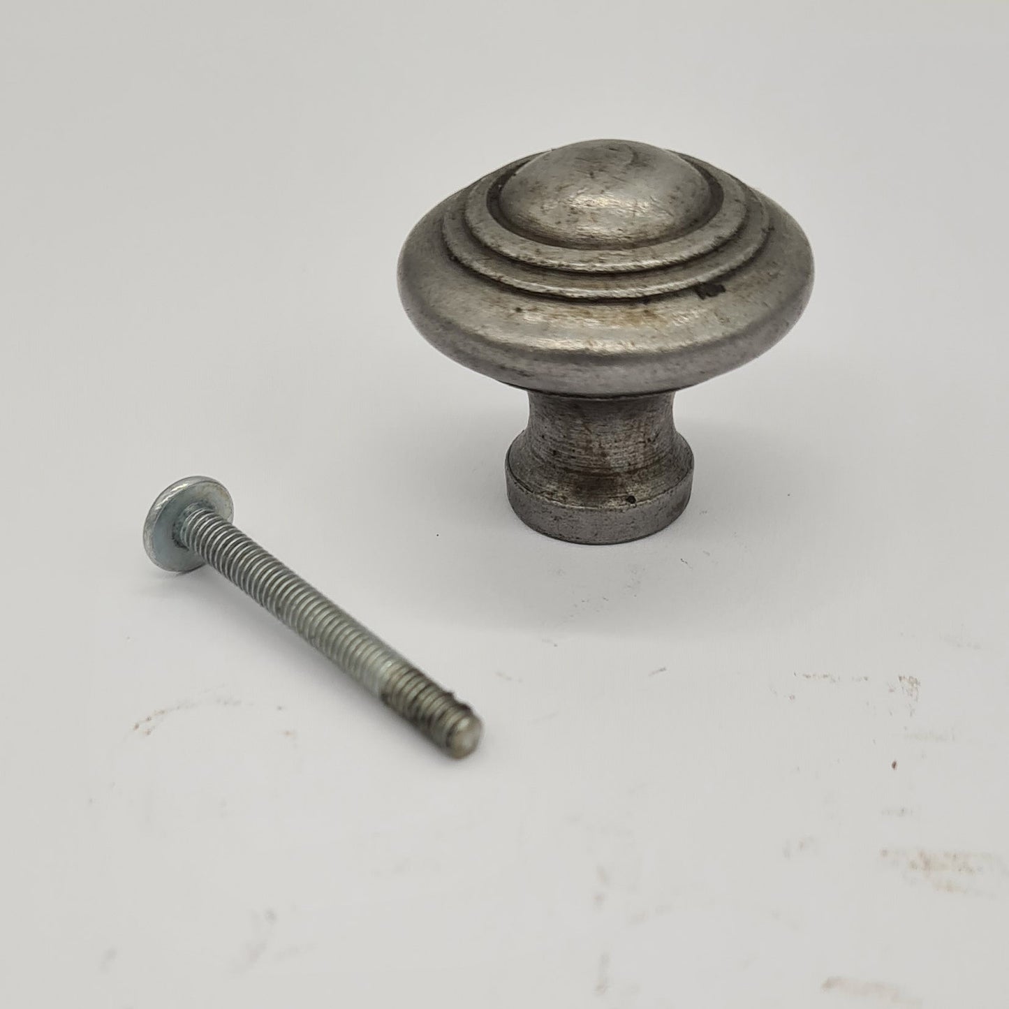Domed Knob with Circular Rings Antique Iron 32mm