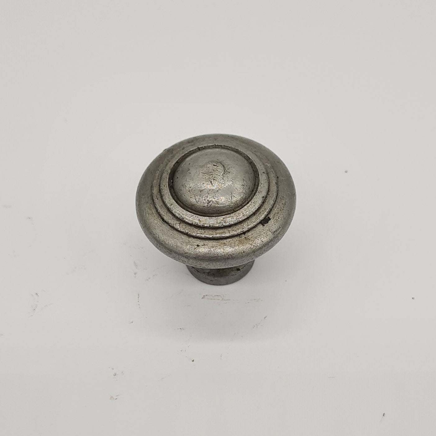 Domed Knob with Circular Rings Antique Iron 32mm
