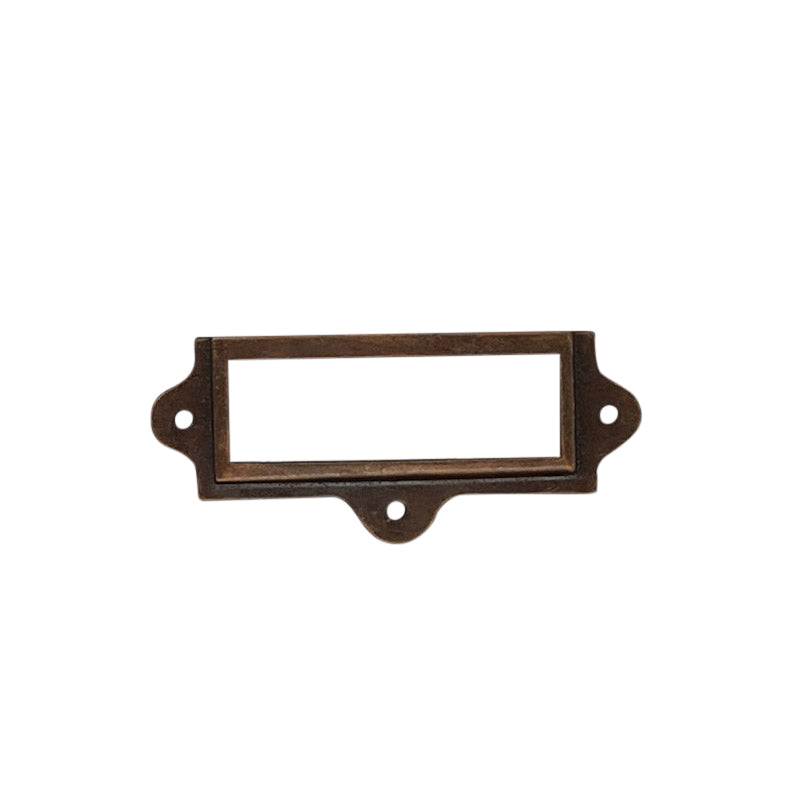 Library Label Card Frame with Lugs Antique Iron 90mm