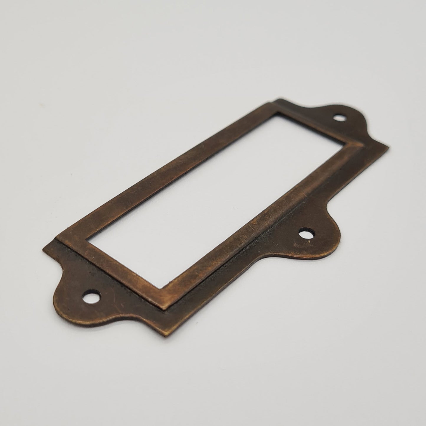 Library Label Card Frame with Lugs Antique Iron 90mm