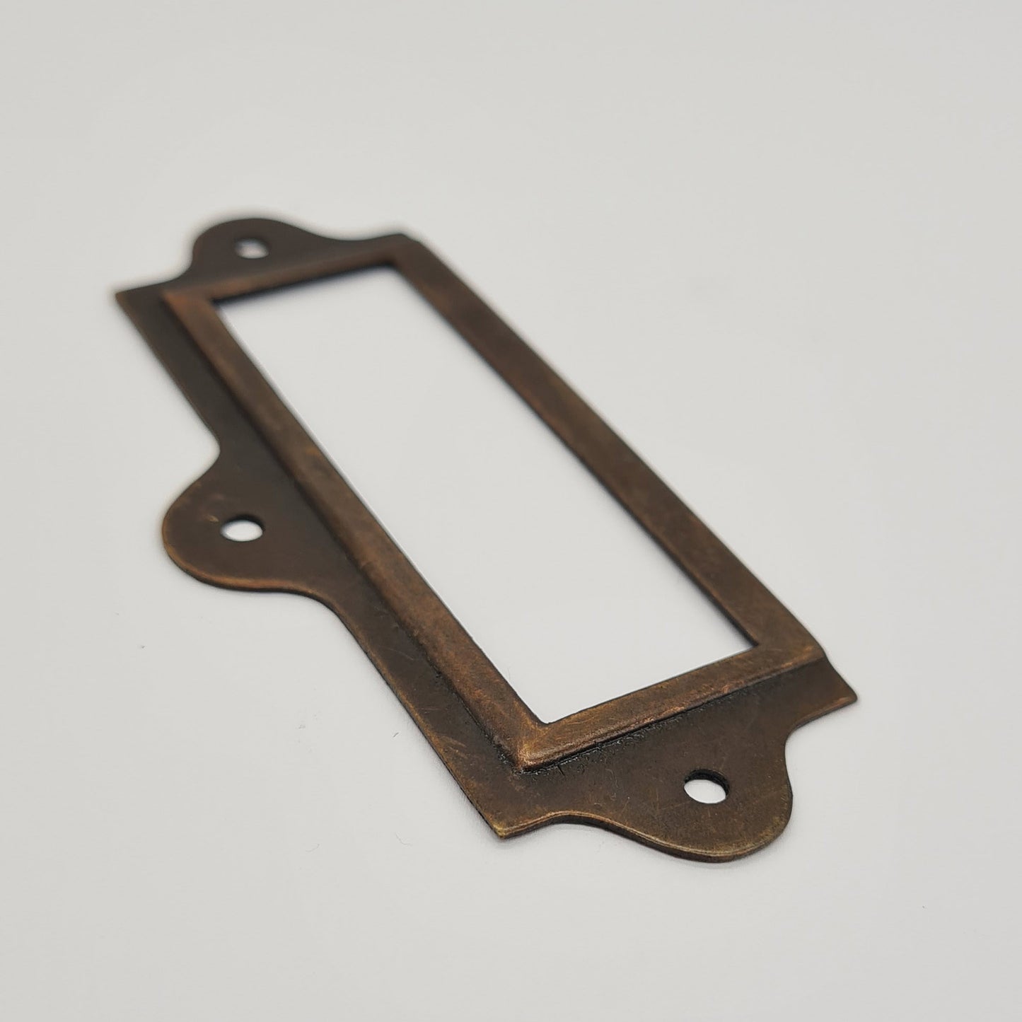 Library Label Card Frame with Lugs Antique Iron 90mm