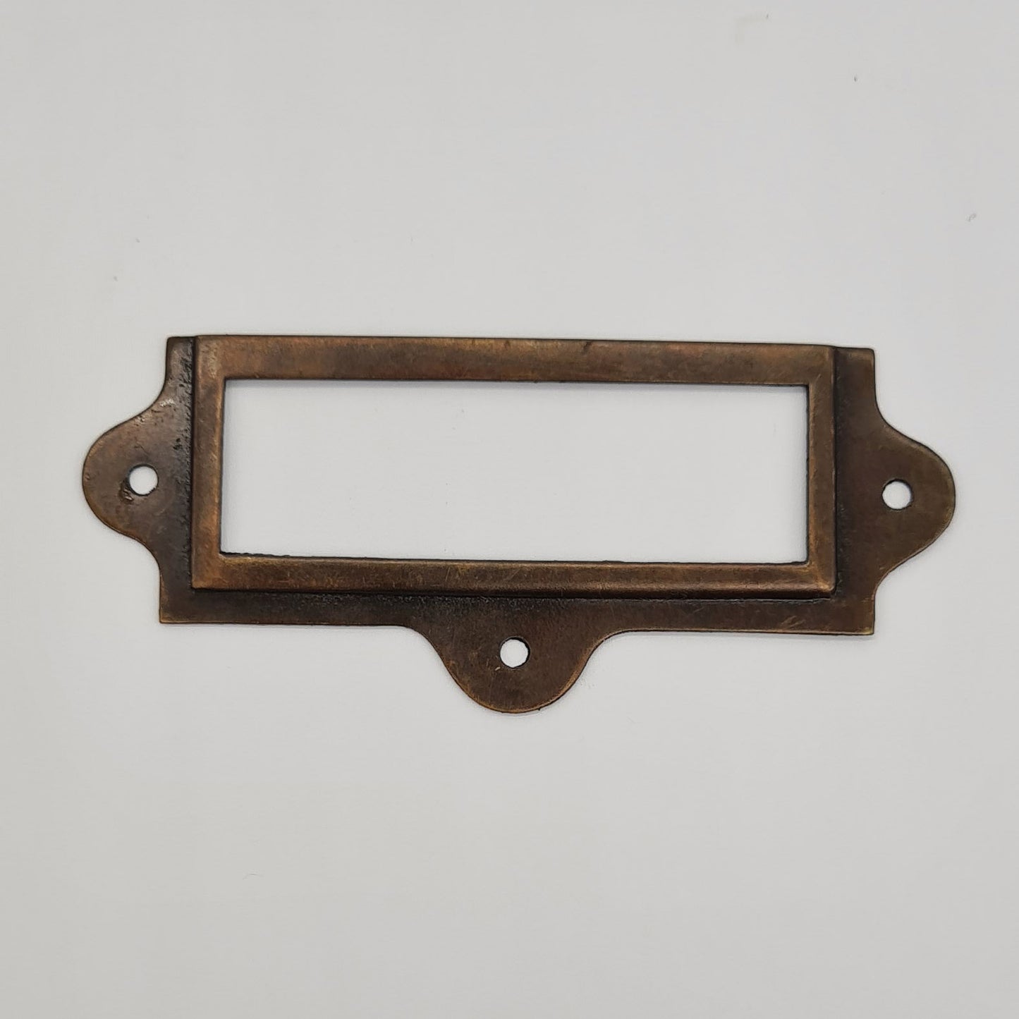 Library Label Card Frame with Lugs Antique Iron 90mm