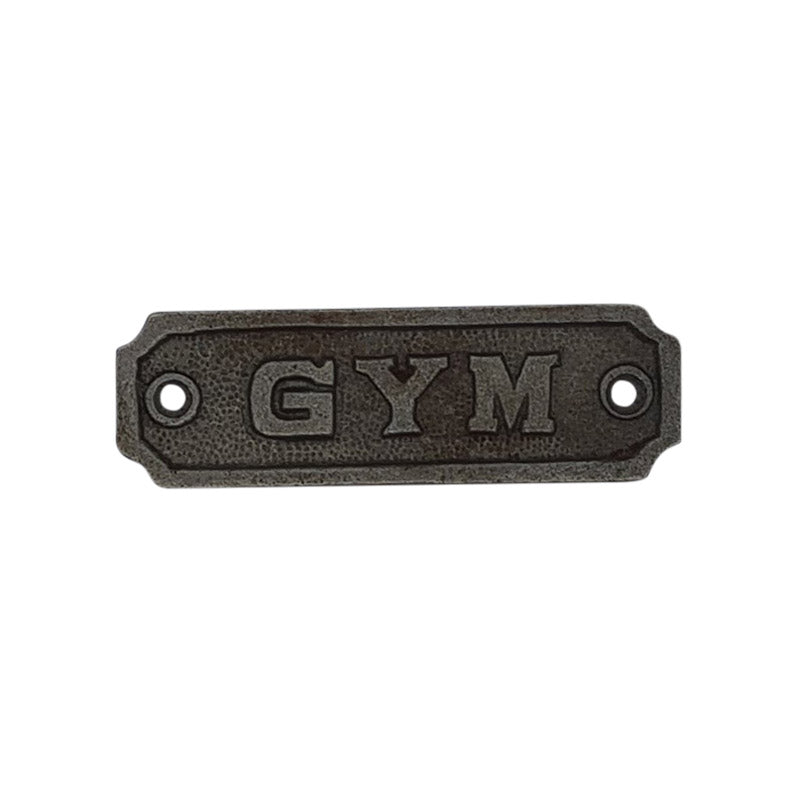Door Sign Plaque Antique Style Cast Iron GYM