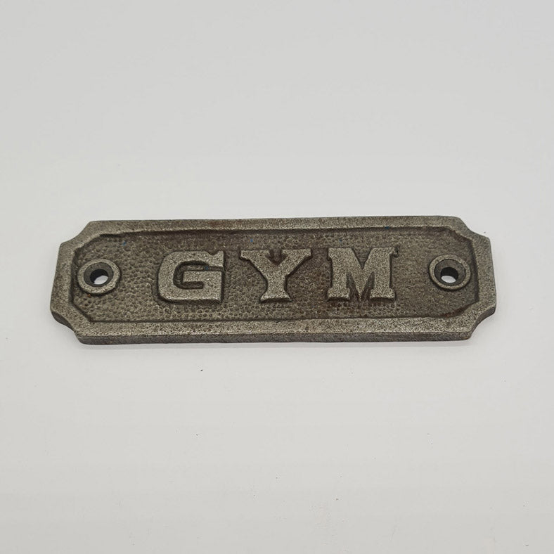 Door Sign Plaque Antique Style Cast Iron GYM