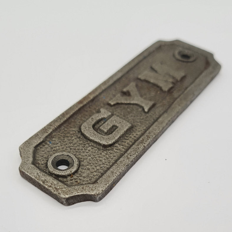 Door Sign Plaque Antique Style Cast Iron GYM