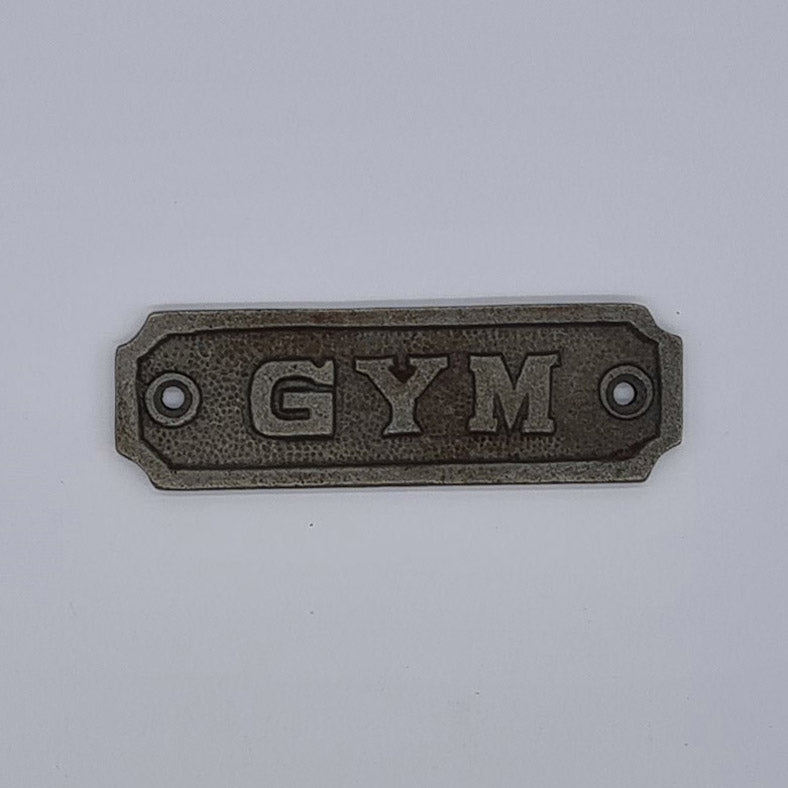 Door Sign Plaque Antique Style Cast Iron GYM
