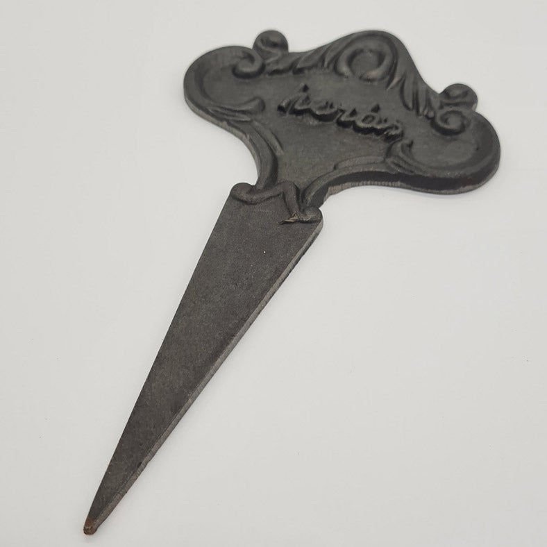 Cast Iron plant stake with HERBS design
