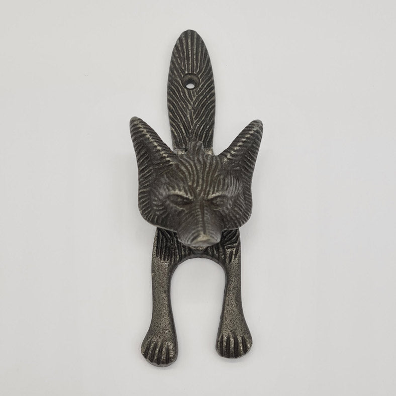 Door Knocker Cast Antique Iron with FOX Design