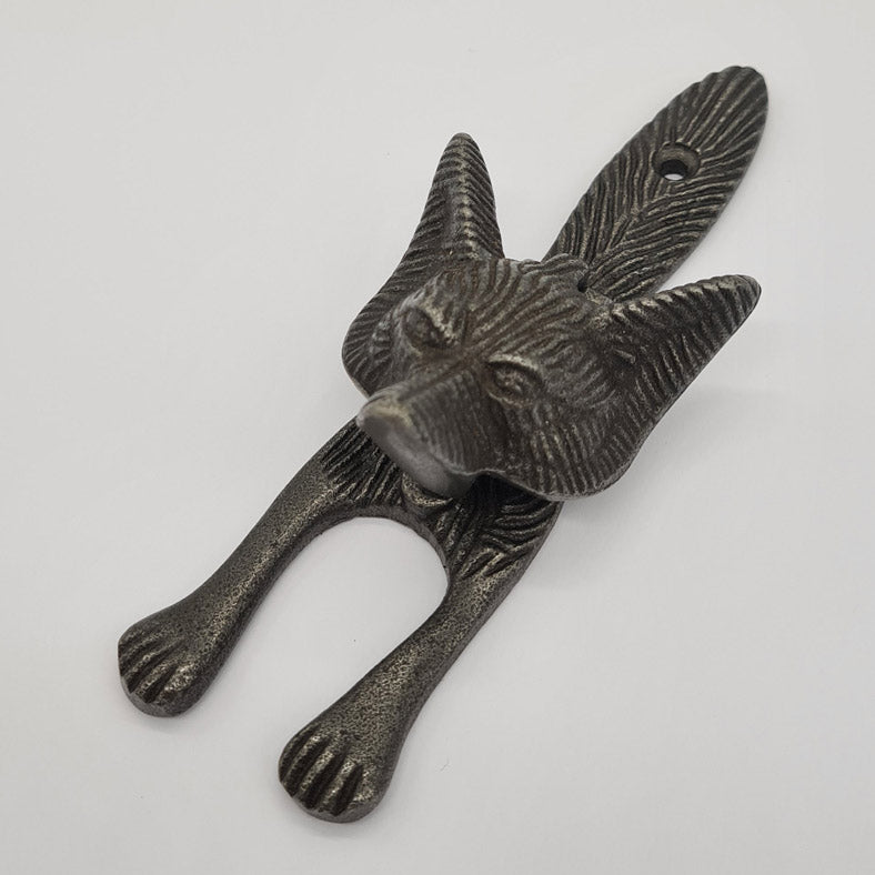 Door Knocker Cast Antique Iron with FOX Design