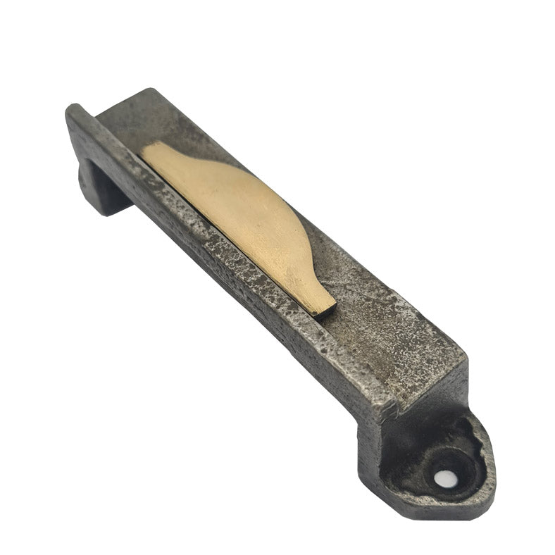 Rim Lock Keep Heavy Duty Half Moon Cast Iron and Brass Davenport