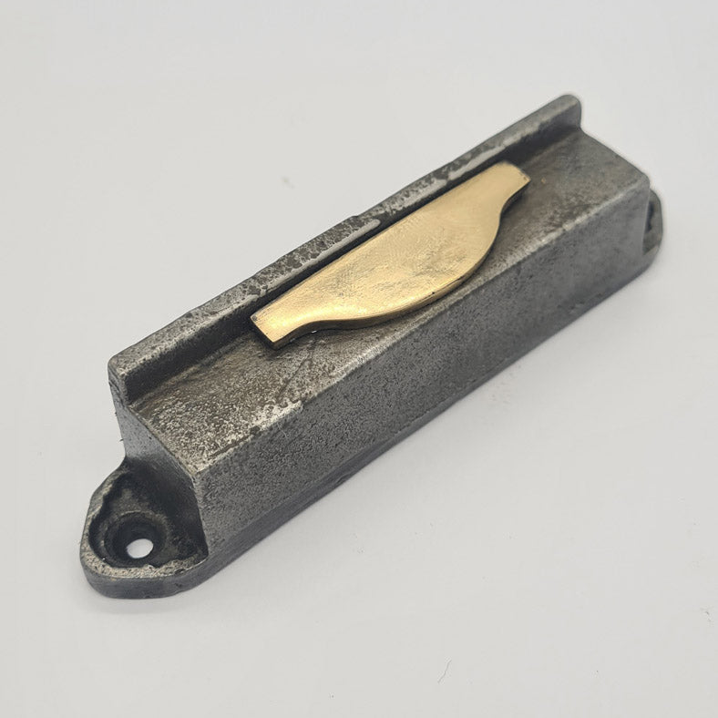 Rim Lock Keep Heavy Duty Half Moon Cast Iron and Brass Davenport
