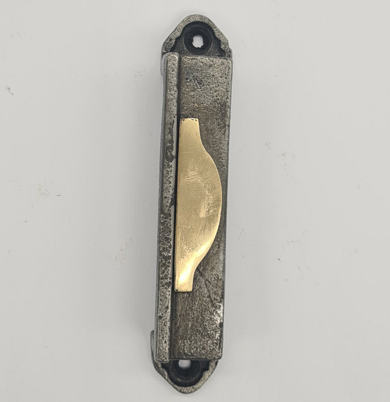 Rim Lock Keep Heavy Duty Half Moon Cast Iron and Brass Davenport