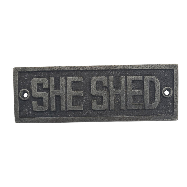 Door Sign Plaque Antique Style Cast Iron SHE SHED