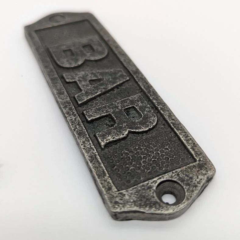 BAR Sign Plaque Antique Style Cast Iron