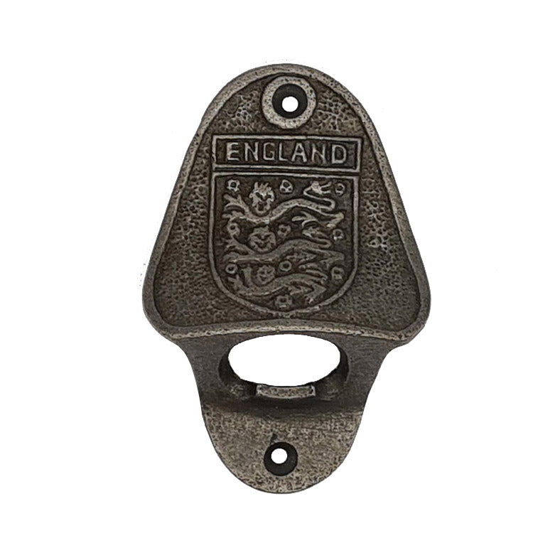 Bottle Opener Antique Style Cast Iron THREE LIONS ENGLAND