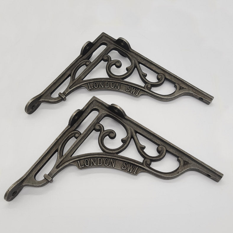 Pair of Shelf Brackets Antique Style Cast Iron LONDON SW1 180 x 200