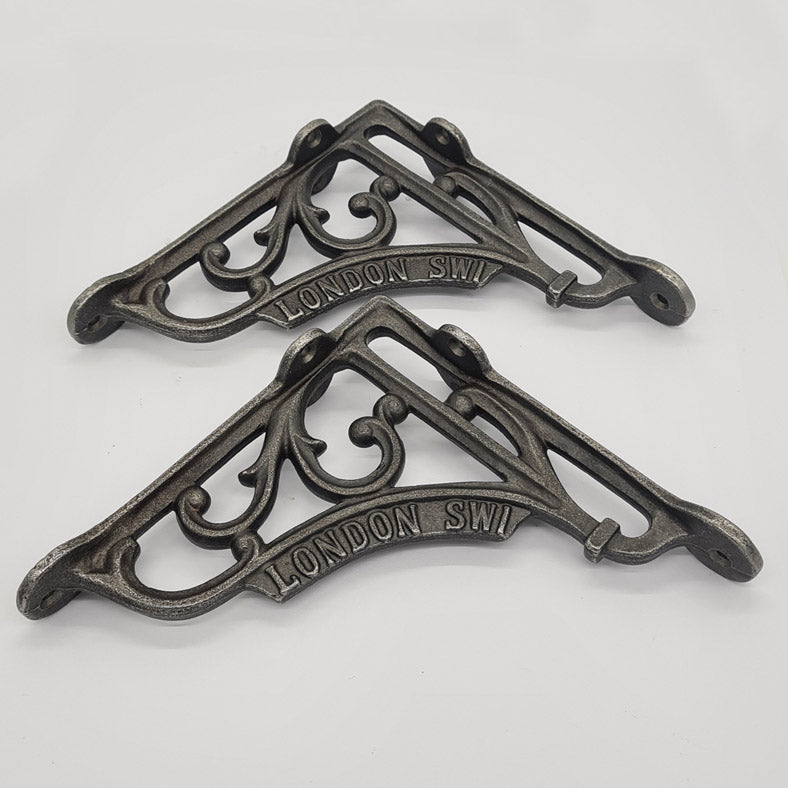 Pair of Shelf Brackets Antique Style Cast Iron LONDON SW1 150 x 150