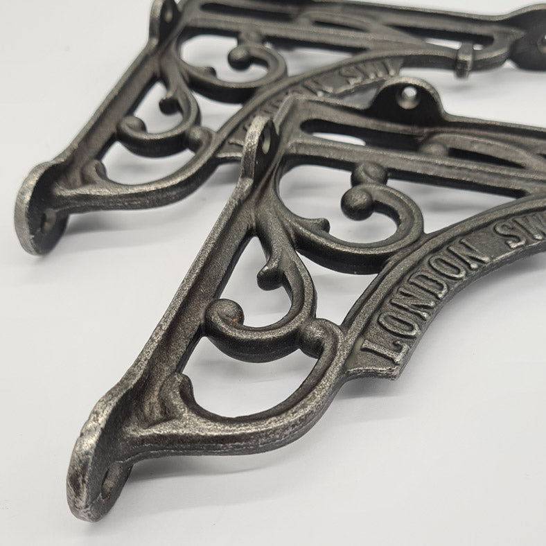 Pair of Shelf Brackets Antique Style Cast Iron LONDON SW1 150 x 150