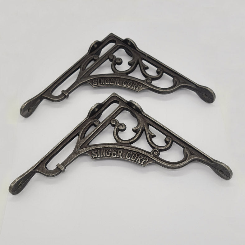 Pair of Shelf Brackets Antique Style Cast Iron SINGER CORP 200 x 200