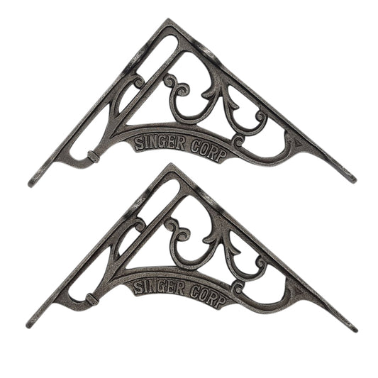 Pair of Shelf Brackets Antique Style Cast Iron SINGER CORP 180 x 200