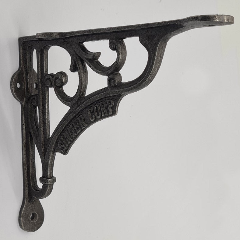 Pair of Shelf Brackets Antique Style Cast Iron SINGER CORP 180 x 200