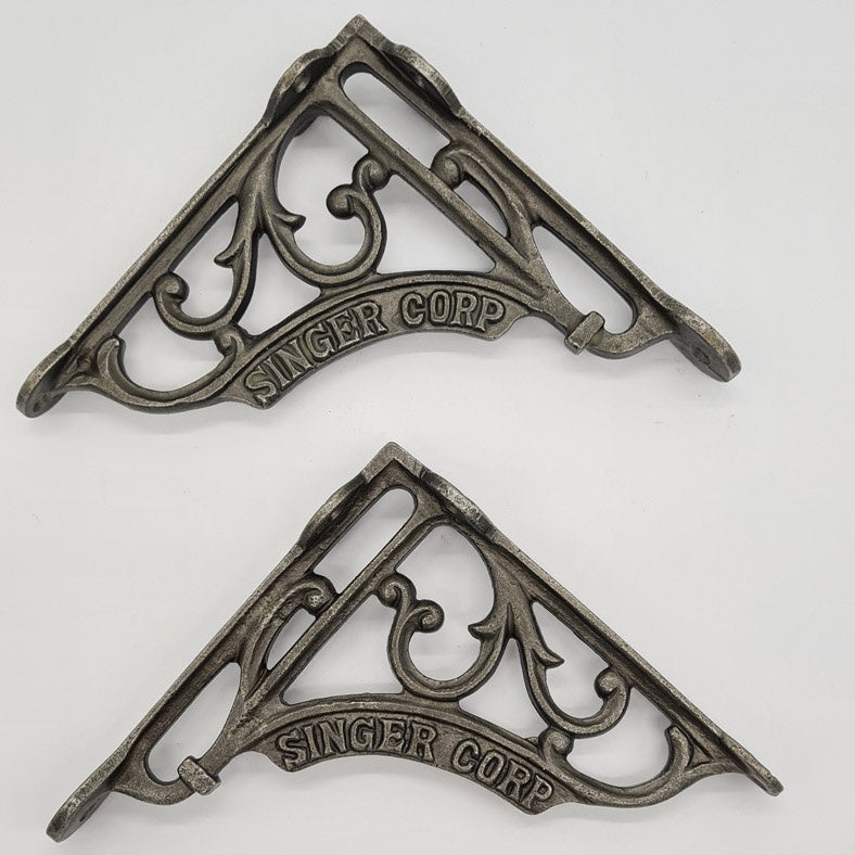 Pair of Shelf Brackets Antique Style Cast Iron SINGER CORP 150 x 150