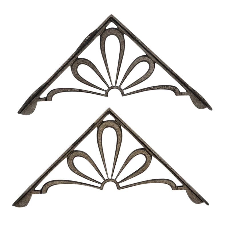 Pair of Shelf Brackets Antique Style Cast Iron DAISY 230 x 230