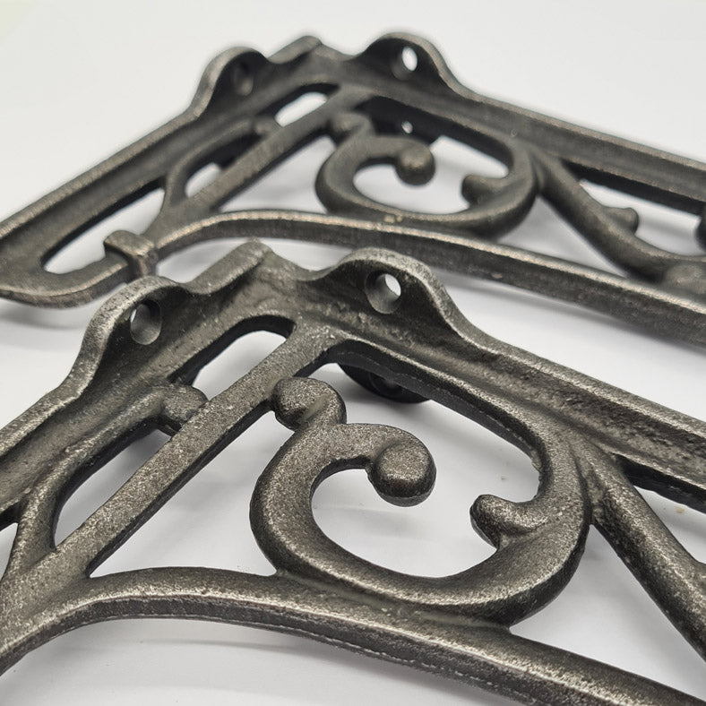 Pair of Shelf Brackets Antique Style Cast Iron HERITAGE 150 x 230