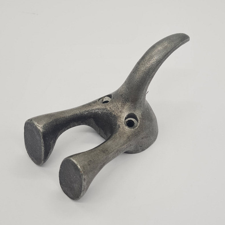 Heavy Duty Solid Cast Iron DOG TAIL Coat Hook - 80mm