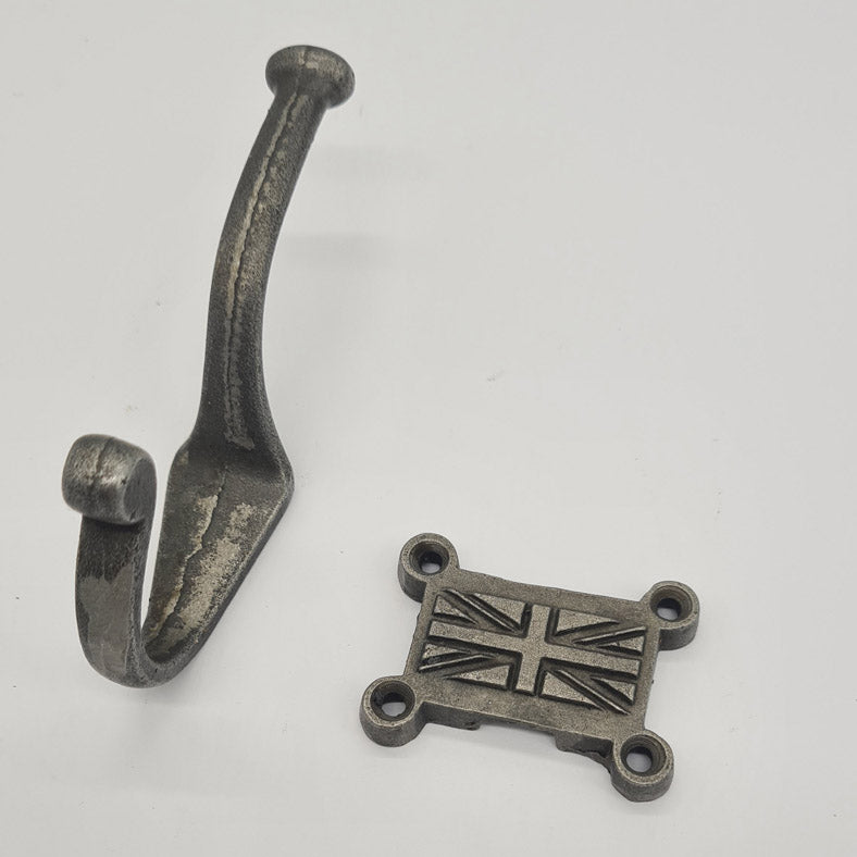 Traditional Coat Hook - Rust Finish Cast in Style Lacquer Coat
